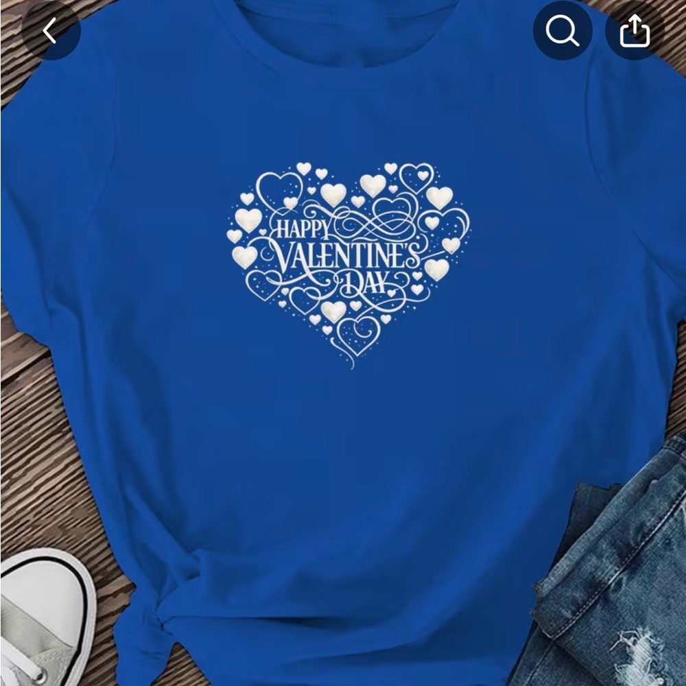 Source Unknown Blue Valentine's Day Top